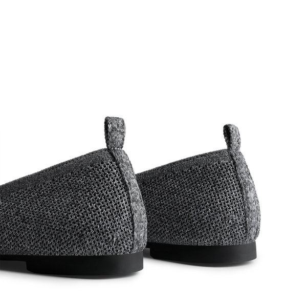  Square Toe Knit Sustainable Flats - FLOWER GREY - 5